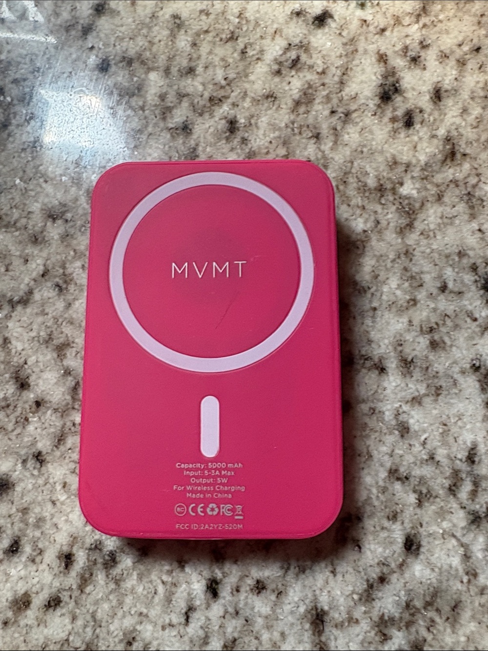 MVMT Hot Pink Wireless Power Bank